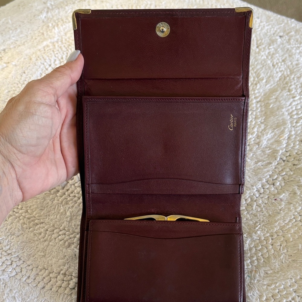Cartier Burgundy Leather Wallet - Picture 2 of 12